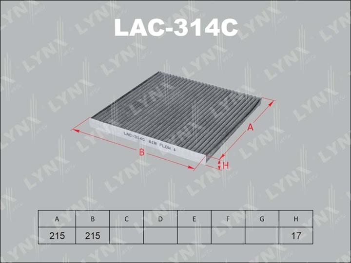 LYNXauto LAC-314C Activated Carbon Cabin Filter LAC314C