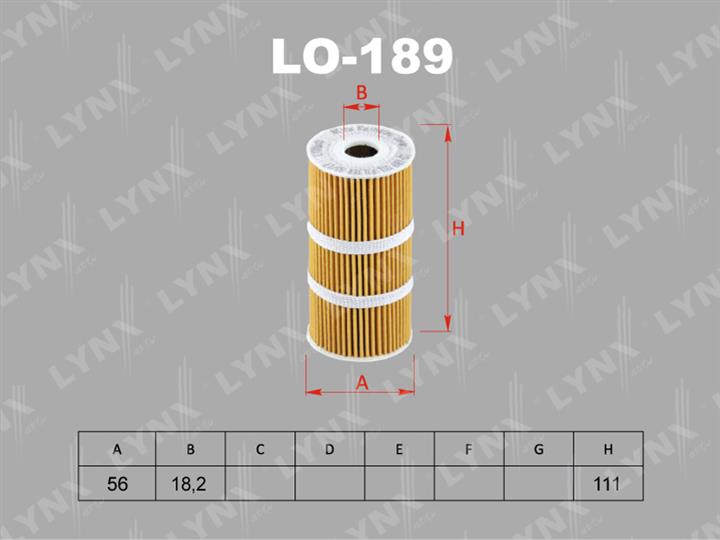 LYNXauto LO-189 Oil Filter LO189