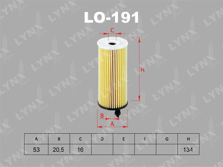 LYNXauto LO-191 Oil Filter LO191