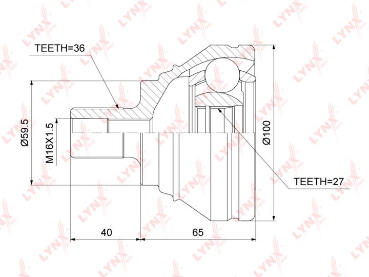 LYNXauto CO-3870 Joint Kit, drive shaft CO3870