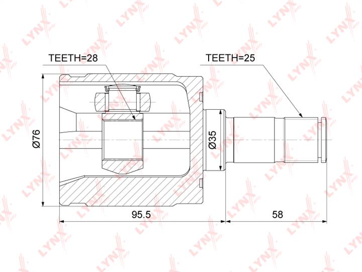 LYNXauto CI-3735 Joint Kit, drive shaft CI3735