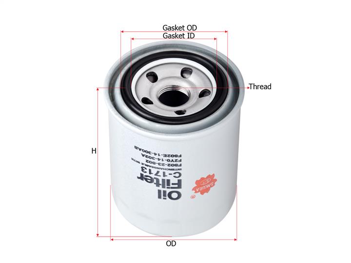 Sakura C-1713 Oil Filter C1713