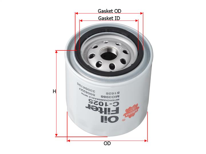 Sakura C-1025 Oil Filter C1025