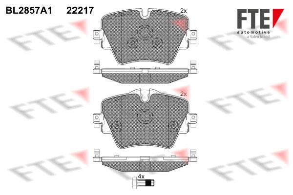 FTE BL2857A1 Brake Pad Set, disc brake BL2857A1