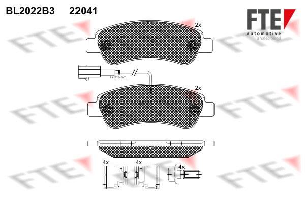 FTE BL2022B3 Brake Pad Set, disc brake BL2022B3