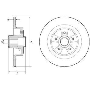 Delphi BG9136RSC Rear brake disc, non-ventilated BG9136RSC