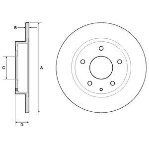 Delphi BG4707C Rear brake disc, non-ventilated BG4707C