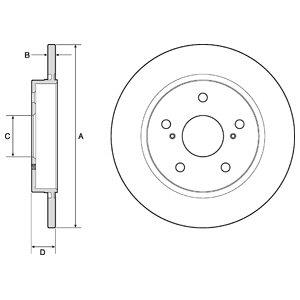 Delphi BG4183 Rear brake disc, non-ventilated BG4183