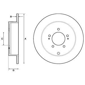 Delphi BG4161C Rear brake disc, non-ventilated BG4161C