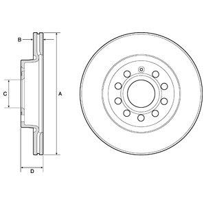 Front vented brake disc Delphi BG3832C