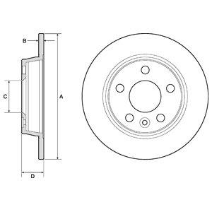 Delphi BG3026 Rear brake disc, non-ventilated BG3026