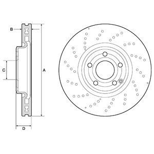 Delphi BG9189C Front brake disc ventilated BG9189C