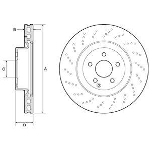 Delphi BG9188C Front brake disc ventilated BG9188C