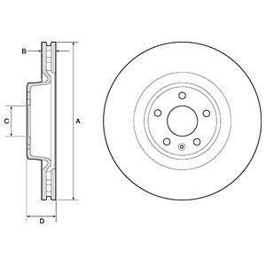 Delphi BG9173C Front brake disc ventilated BG9173C