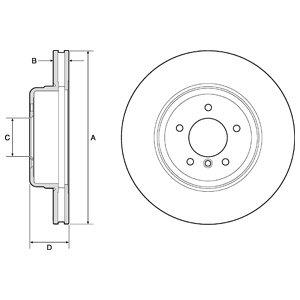 Delphi BG9163C Front vented brake disc BG9163C BG9163C Delphi Front vented brake disc
