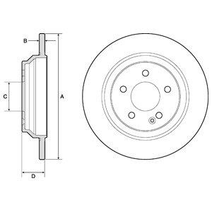 Delphi BG4811C Rear brake disc, non-ventilated BG4811C