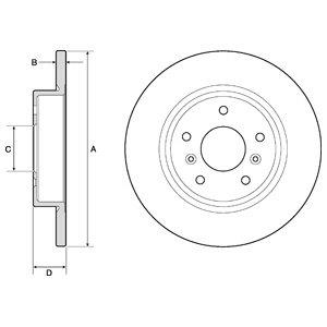 Delphi BG4807C Rear brake disc, non-ventilated BG4807C