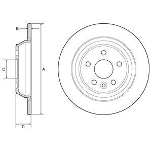 Delphi BG4804C Rear brake disc, non-ventilated BG4804C