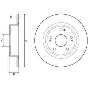 Delphi BG4801C Rear brake disc, non-ventilated BG4801C