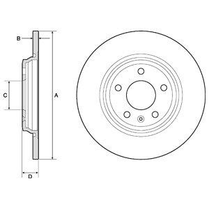 Delphi BG4800C Rear brake disc, non-ventilated BG4800C