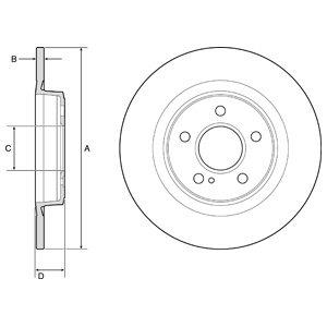 Delphi BG4790C Rear brake disc, non-ventilated BG4790C