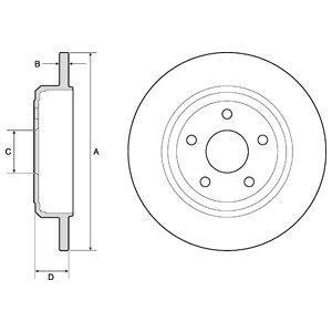 Delphi BG4772C Rear brake disc, non-ventilated BG4772C