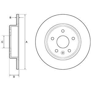 Delphi BG4761C Rear brake disc, non-ventilated BG4761C