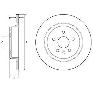 Delphi BG4760C Rear brake disc, non-ventilated BG4760C