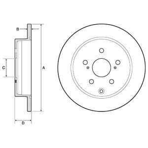 Delphi BG4757C Rear brake disc, non-ventilated BG4757C