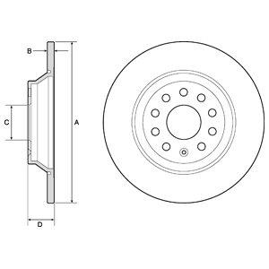 Delphi BG4751C Rear brake disc, non-ventilated BG4751C