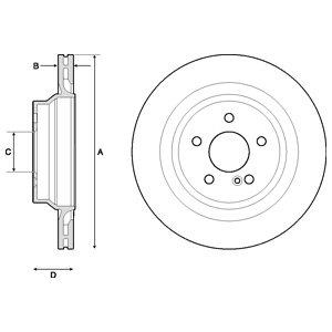 Delphi BG4705C Rear ventilated brake disc BG4705C