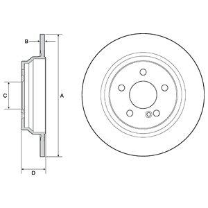 Delphi BG4686C Rear brake disc, non-ventilated BG4686C
