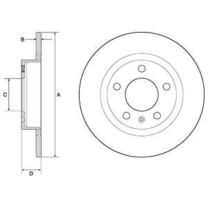 Delphi BG4675 Rear brake disc, non-ventilated BG4675