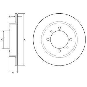Delphi BG3203C Rear brake disc, non-ventilated BG3203C