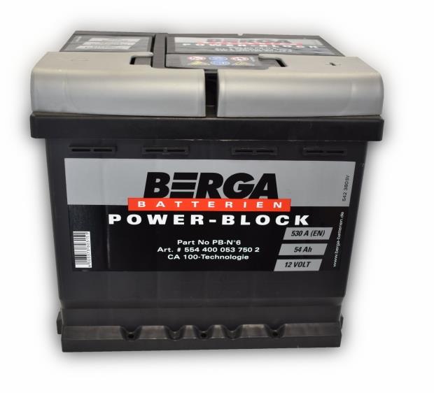 Berga 5544000537502 Battery Berga 12V 54AH 530A(EN) R+ 5544000537502