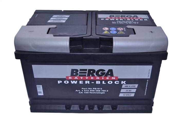 Berga 5724090687502 Battery Berga 12V 72AH 680A(EN) R+ 5724090687502