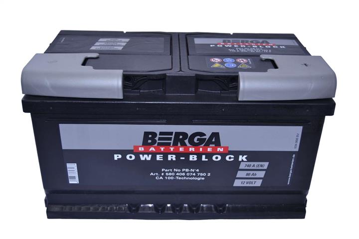 Berga 5804060747502 Battery Berga 12V 80AH 740A(EN) R+ 5804060747502