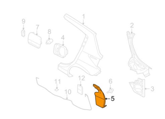 78819EL30A Nissan Fender liner rear left