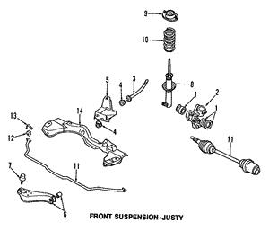 721047261 Subaru Front anti roll bar bush