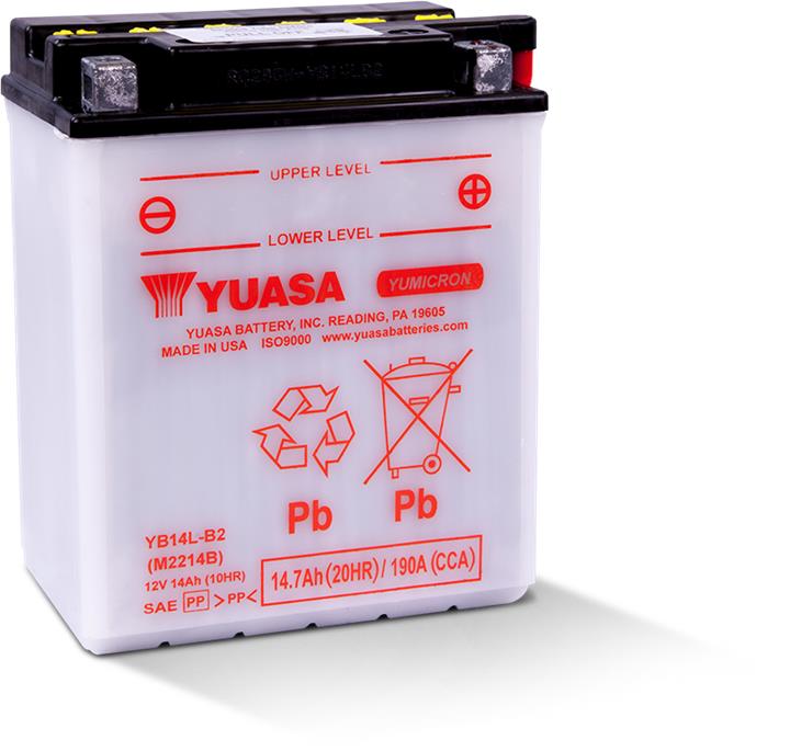 Yuasa YB14L-B2 Battery Yuasa 12V 14AH 145A(EN) R+ YB14LB2