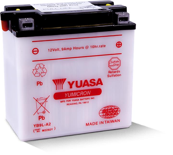 Yuasa YB9L-A2 Battery Yuasa 12V 9AH 100A(EN) R+ YB9LA2