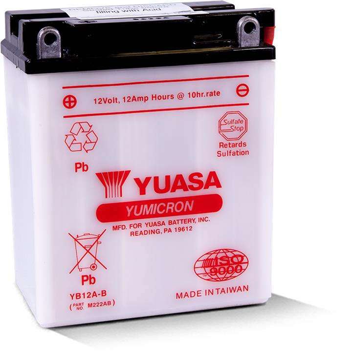 Yuasa YB12A-B Battery Yuasa 12V 12AH 165A(EN) L+ YB12AB