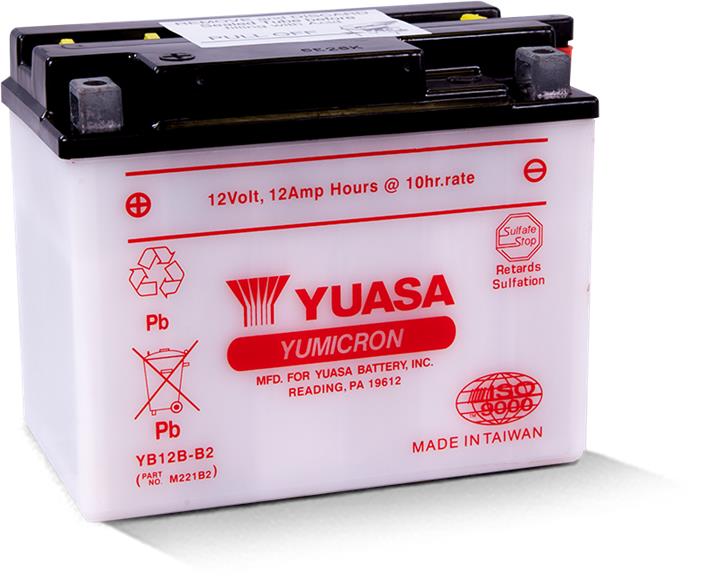 Yuasa YB12B-B2 Battery Yuasa 12V 12AH 120A(EN) L+ YB12BB2