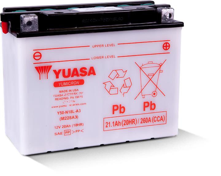 Yuasa Y50-N18L-A3 Battery Yuasa 12V 20AH 260A(EN) R+ Y50N18LA3