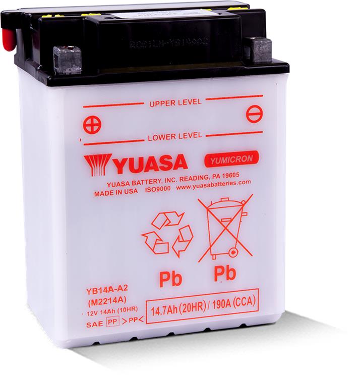 Yuasa YB14A-A2 Battery Yuasa 12V 14AH 145A(EN) L+ YB14AA2