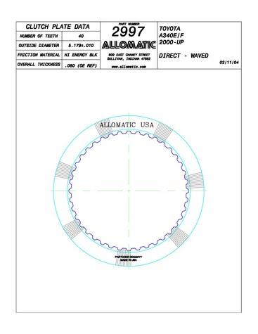 Allomatic 512997 Automatic friction viscous coupling disc 512997