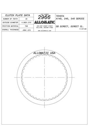 Allomatic 512966 Automatic friction viscous coupling disc 512966