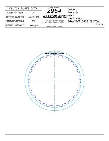 Allomatic 512954 Automatic friction viscous coupling disc 512954