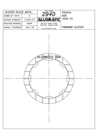 Allomatic 512940 Automatic friction viscous coupling disc 512940