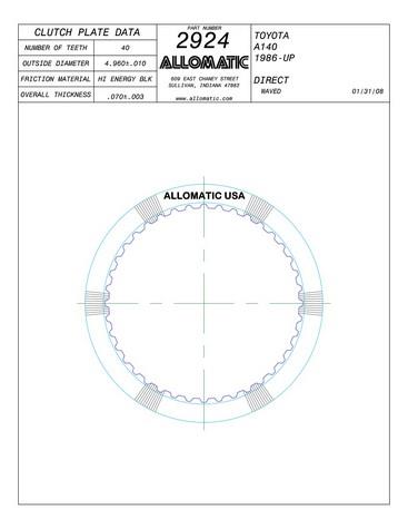 Allomatic 512924 Automatic friction viscous coupling disc 512924